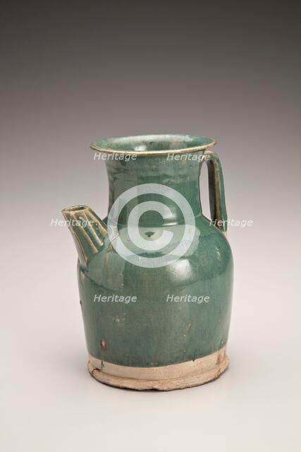 Turquoise ewer with short spout, 618-907. Creator: Unknown.