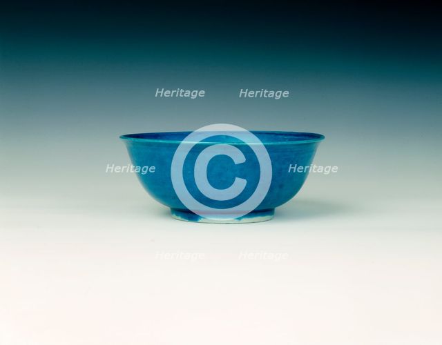 Turquoise glazed bowl, Qing dynasty, China, second half of 17th century. Creator: Unknown.