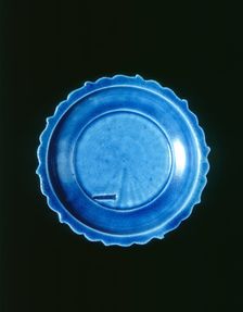 Turquoise lobed saucer, Late Ming dynasty, China, 16th century. Creator: Unknown
