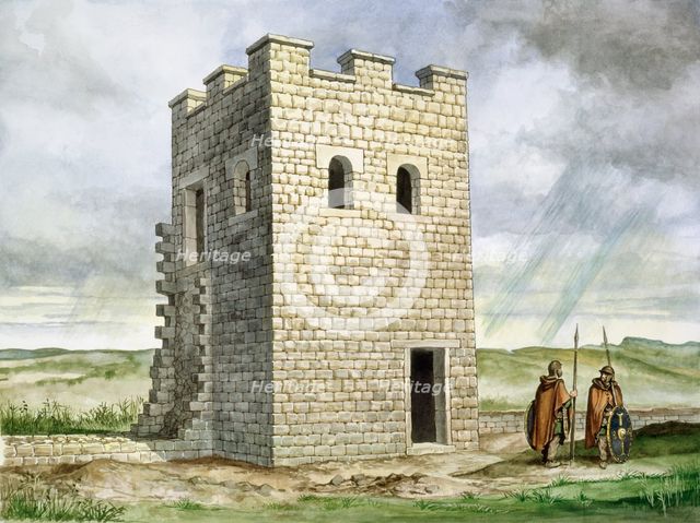 Turret 36b Housesteads Roman Fort, 2nd century, (c1990-2010). Artist: Philip Corke.