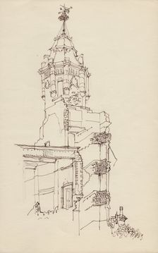 Turret of ruined building, c1950. Creator: Shirley Markham
