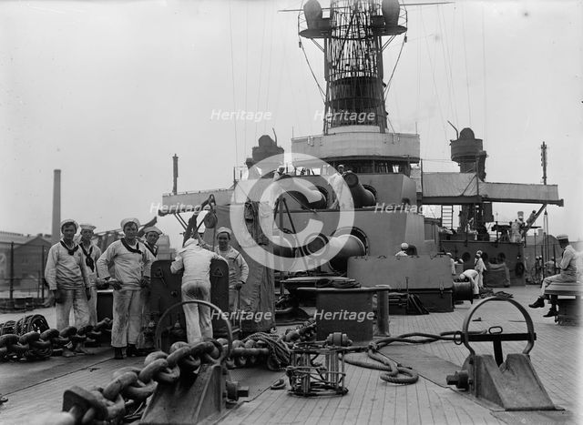 Turrets on UTAH [ship], 1911. Creator: Bain News Service.