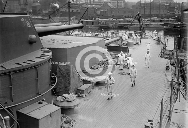 Turrets on UTAH [ship], 1911. Creator: Bain News Service.