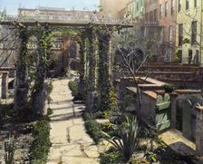 Turtle Bay Gardens, 227-247 East 48th Street and 228-246 East 49th Street, New York, New York, 1920. Creator: Frances Benjamin Johnston