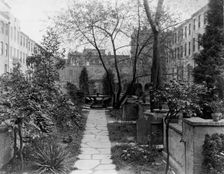 Turtle Bay Gardens, 227-247 East 48th Street and 228-46 East 49th Street, New York, New York, 1920. Creator: Frances Benjamin Johnston