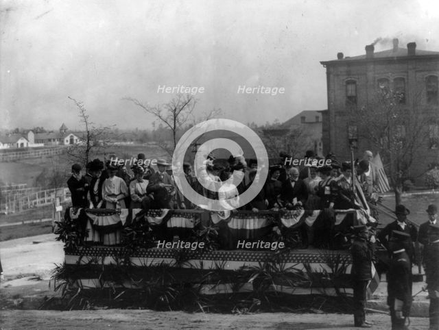 Tuskegee 25th anniversary - reviewing stand, Tuskegee Institute, Tuskegee, Alabama, 1906. Creator: Frances Benjamin Johnston.