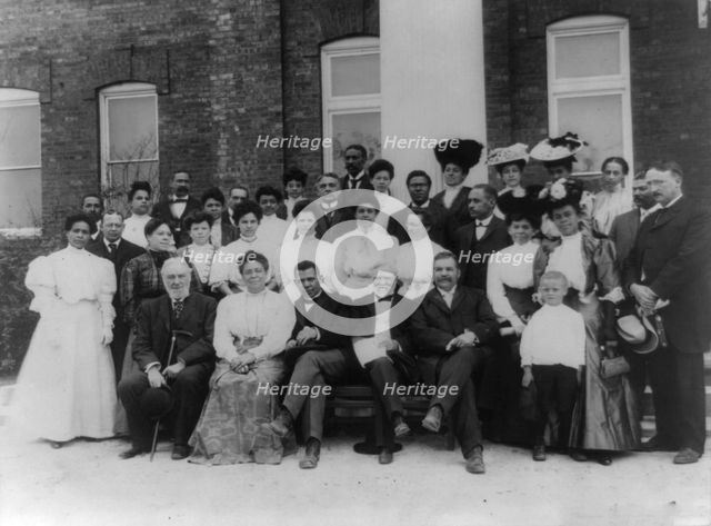 Tuskegee Institute faculty with Andrew Carnegie, Tuskegee, Alabama, 1906. Creator: Frances Benjamin Johnston.