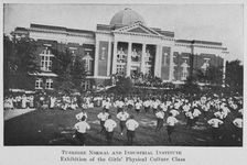 Tuskegee Normal and Industrial Institute; Exhibition of the girls physical culture class, 1922. Creator: Unknown