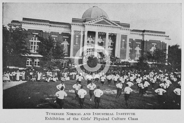 Tuskegee Normal and Industrial Institute; Exhibition of the girls' physical culture class, 1922. Creator: Unknown.