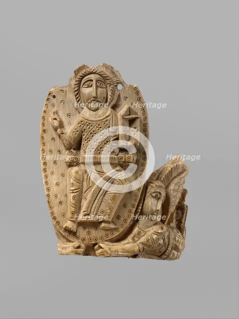 Tusk Fragment with Christ Enthroned, Egypt, 810-1010. Creator: Unknown.