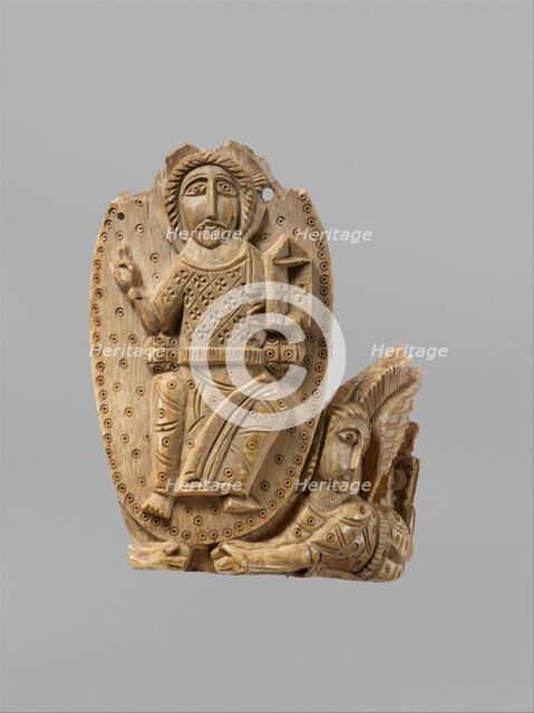 Tusk Fragment with Christ Enthroned, Egypt, 810-1010. Creator: Unknown.
