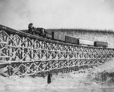 T.V.R.R. Bridge, head of Fox Gulch, 1916. Creator: Frank G. Carpenter