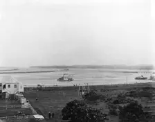 Tweed River and Training Wall, taken from Greenmount (Hill Street, Coolangatta, Qld.), 1904. Creator: Robert Augustus Henry L'Estrange