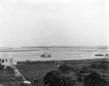 Tweed River and Training Wall, taken from Greenmount (Hill Street, Coolangatta, Qld.), 1904. Creator: Robert Augustus Henry L'Estrange