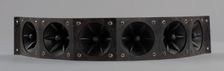 Tweeter speakers used as part of a DJ setup, 1990s. Creator: Also/Miyako Technology Co.