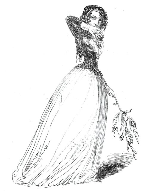 Twelfth Night characters - Miss Mistletoe, 1844.  Creator: Unknown.