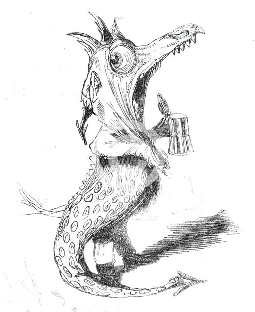 Twelfth Night characters - Nibble'em, the Dragon, 1844.  Creator: Unknown.