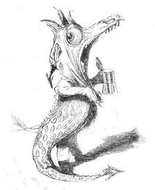Twelfth Night characters - Nibble'em, the Dragon, 1844. Creator: Unknown
