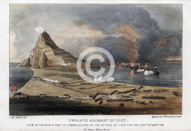Twelfth Regiment of Foot, The North part of Gibraltar, 13th and 14th September 1782. Artist: Madeley