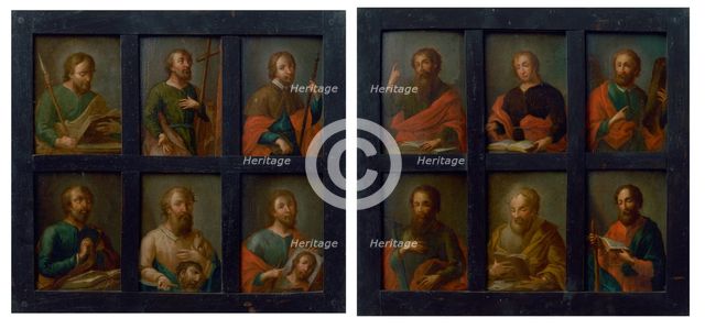 Twelve Apostles - Two Frames, 1750-1760. Creator: Unknown.