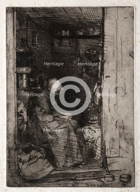 Twelve Etchings from Nature: La Veille aux Loques, 1858. Creator: James McNeill Whistler (American, 1834-1903).