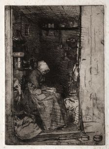 Twelve Etchings from Nature: La Veille aux Loques, 1858. Creator: James McNeill Whistler (American, 1834-1903)