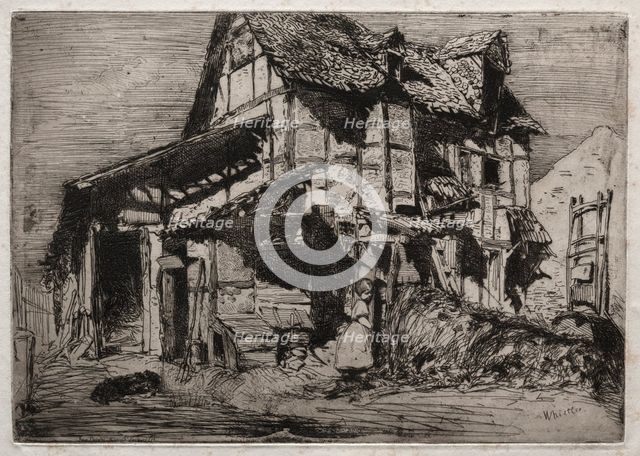 Twelve Etchings from Nature: The Unsafe Tenement, 1858. Creator: James McNeill Whistler (American, 1834-1903).