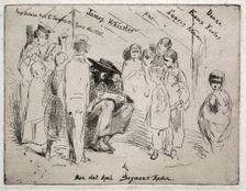 Twelve Etchings from Nature: Title Page - Delauney Sketching, 1858. Creator: James McNeill Whistler (American, 1834-1903)