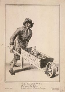 Twelve Pence a Peck Oysters Cries of London, (c1688?). Artist: Pierce Tempest
