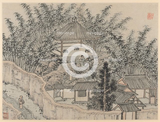 Twelve Views of Tiger Hill, Suzhou: Bamboo Pavilion, Tiger Hill, after 1490. Creator: Shen Zhou (Chinese, 1427-1509).