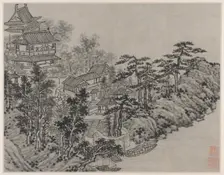 Twelve Views of Tiger Hill, Suzhou: Cloud-Climbing Pavilion, after 1490. Creator: Shen Zhou (Chinese, 1427-1509)