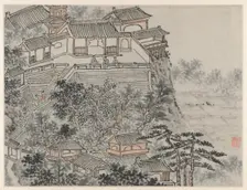 Twelve Views of Tiger Hill, Suzhou: The Five Sages Terrace, after 1490. Creator: Shen Zhou (Chinese, 1427-1509)