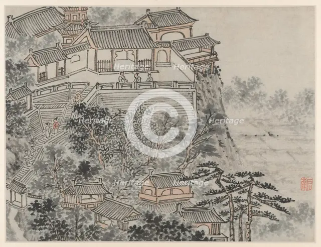 Twelve Views of Tiger Hill, Suzhou: The Five Sages Terrace, after 1490. Creator: Shen Zhou (Chinese, 1427-1509).