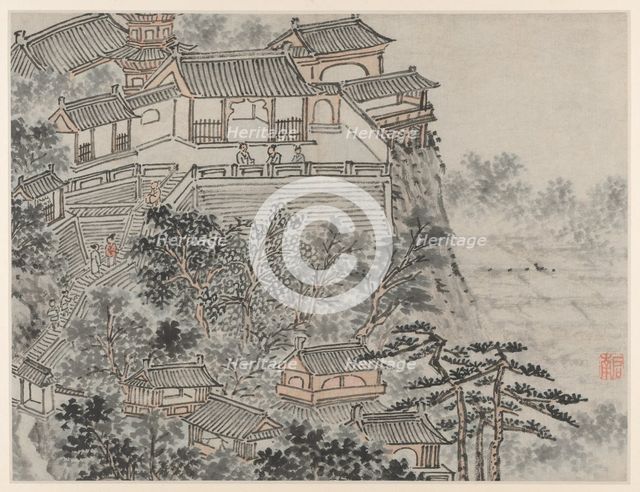 Twelve Views of Tiger Hill, Suzhou: The Five Sages Terrace, after 1490. Creator: Shen Zhou (Chinese, 1427-1509).