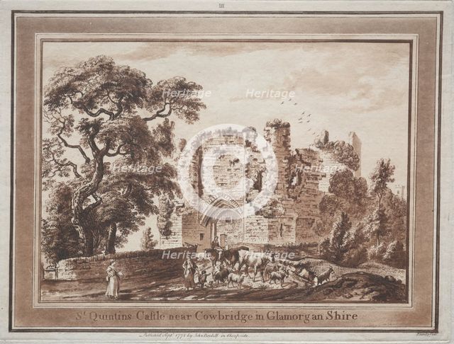 Twelve Views in South Wales: St. Quintin's Castle near Cowbridge in Glamorganshire, 1775. Creator: Paul Sandby (British, 1731-1809).