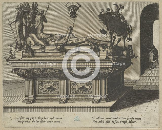 Twenty album pages with prints from the series ‘Coenotaphiorum’, 1563. Creators: Johannes van Doetecum I, Lucas van Doetecum.