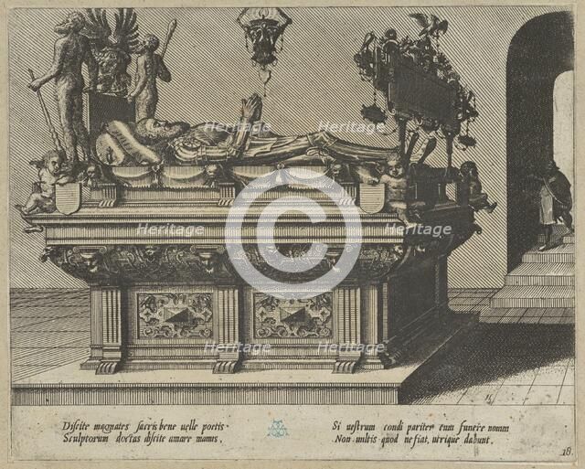 Twenty album pages with prints from the series ‘Coenotaphiorum’, 1563. Creators: Johannes van Doetecum I, Lucas van Doetecum.