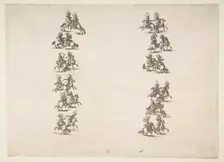 Twenty-four Cavaliers Fighting in Two Columns, 1652. Creator: Stefano della Bella