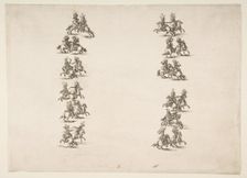 Twenty-four Cavaliers Fighting in Two Columns, 1652. Creator: Stefano della Bella
