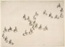 Twenty-four Cavaliers Form a Double S, 1652. Creator: Stefano della Bella