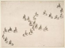 Twenty-four Cavaliers Form a Double S, 1652. Creator: Stefano della Bella