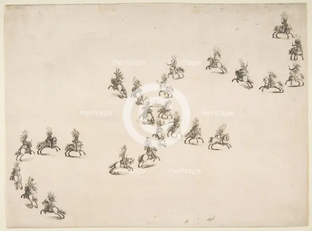 Twenty-four Cavaliers Form a Double S, 1652. Creator: Stefano della Bella.