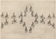 Twenty-Four Cavaliers in an Oval, 1652. Creator: Stefano della Bella