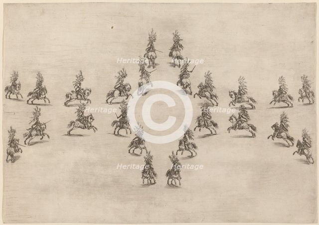 Twenty-Four Cavaliers in an Oval, 1652. Creator: Stefano della Bella.