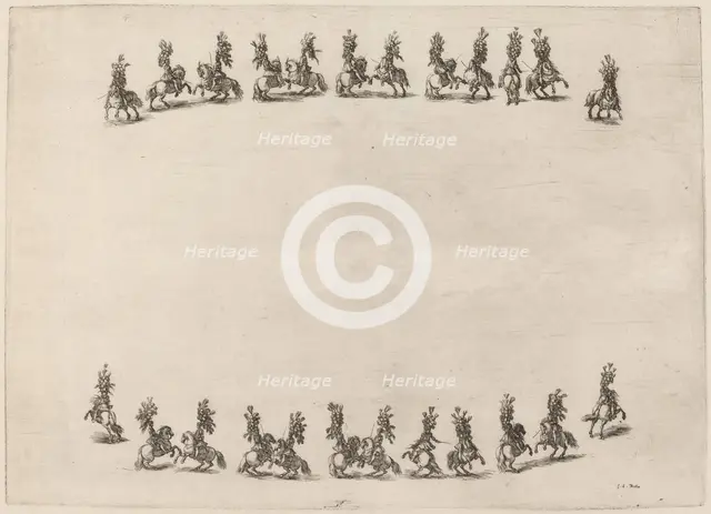 Twenty-Four Cavorting Cavaliers, 1652. Creator: Stefano della Bella.