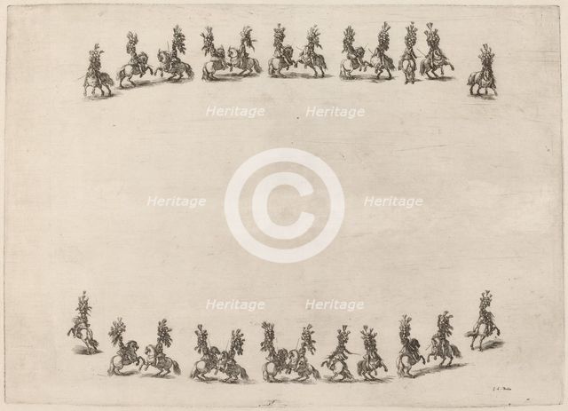 Twenty-Four Cavorting Cavaliers, 1652. Creator: Stefano della Bella.