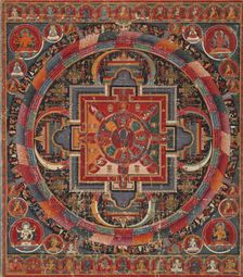 Twenty-three Deity Nairatma Mandala, c. 1375. Creator: Unknown