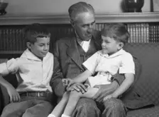 Twichell Mr., and sons, portrait photograph, 1925 Nov. 19. Creator: Arnold Genthe