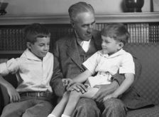 Twichell Mr., and sons, portrait photograph, 1925 Nov. 19. Creator: Arnold Genthe