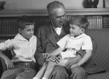 Twichell Mr., and sons, portrait photograph, 1925 Nov. 19. Creator: Arnold Genthe